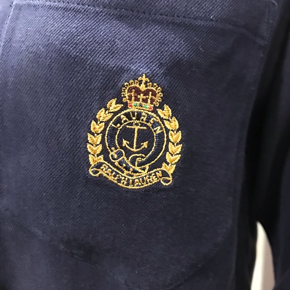 Classic navy blouse. - Picture 4 of 5